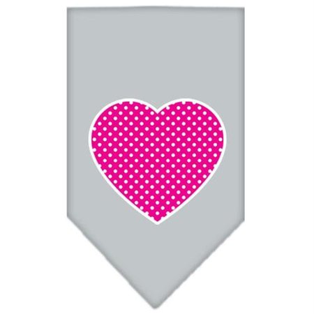 UNCONDITIONAL LOVE Pink Swiss Dot Heart Screen Print Bandana Grey Small UN786071